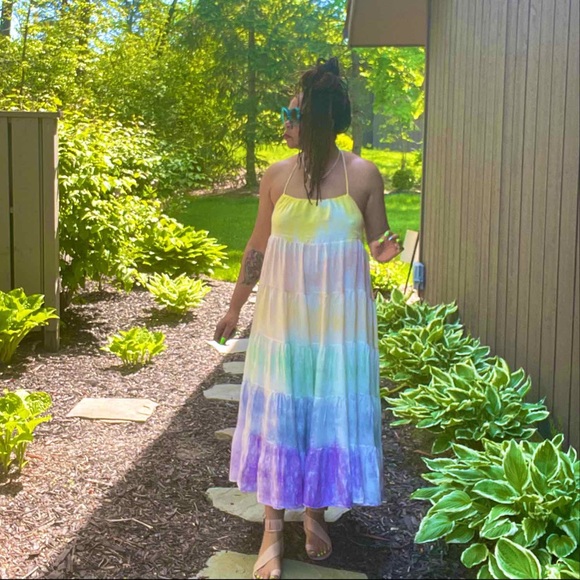 LAST ONE Rainbow Color Block Maxi - Picture 5 of 8